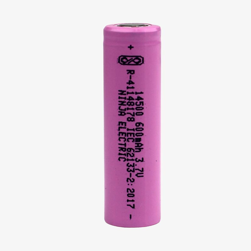3.7V 600mAh 14500 Li-ion Rechargeable Battery Cell