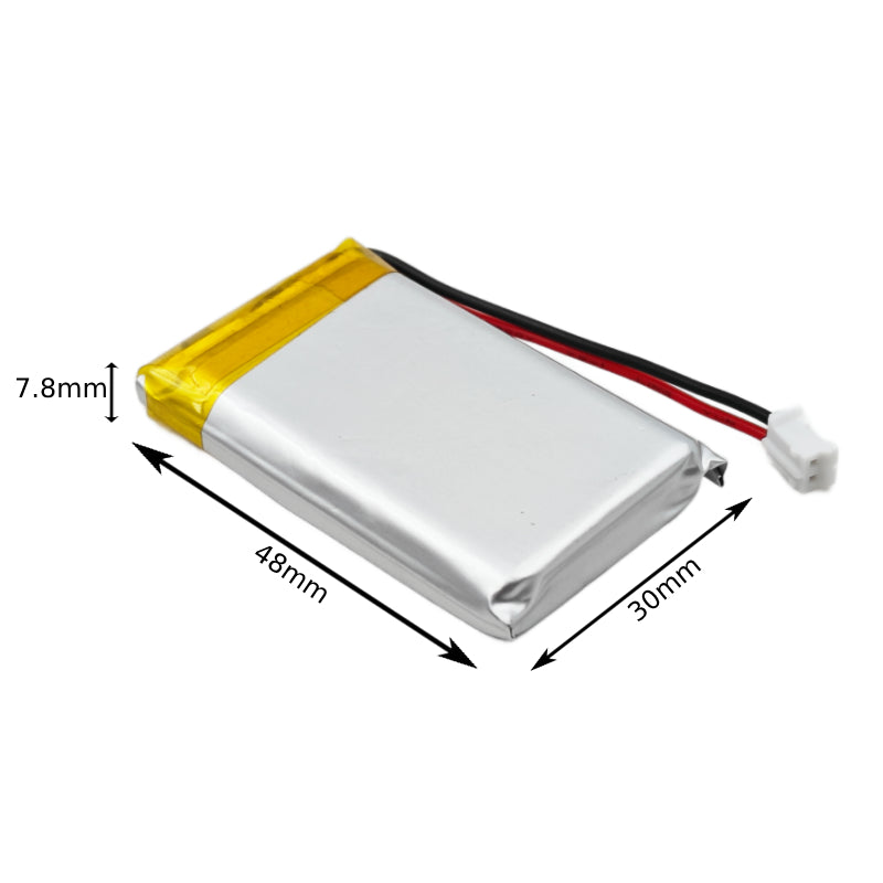 3.7V 2200mAh Li-Po Rechargeable Battery Dimensions