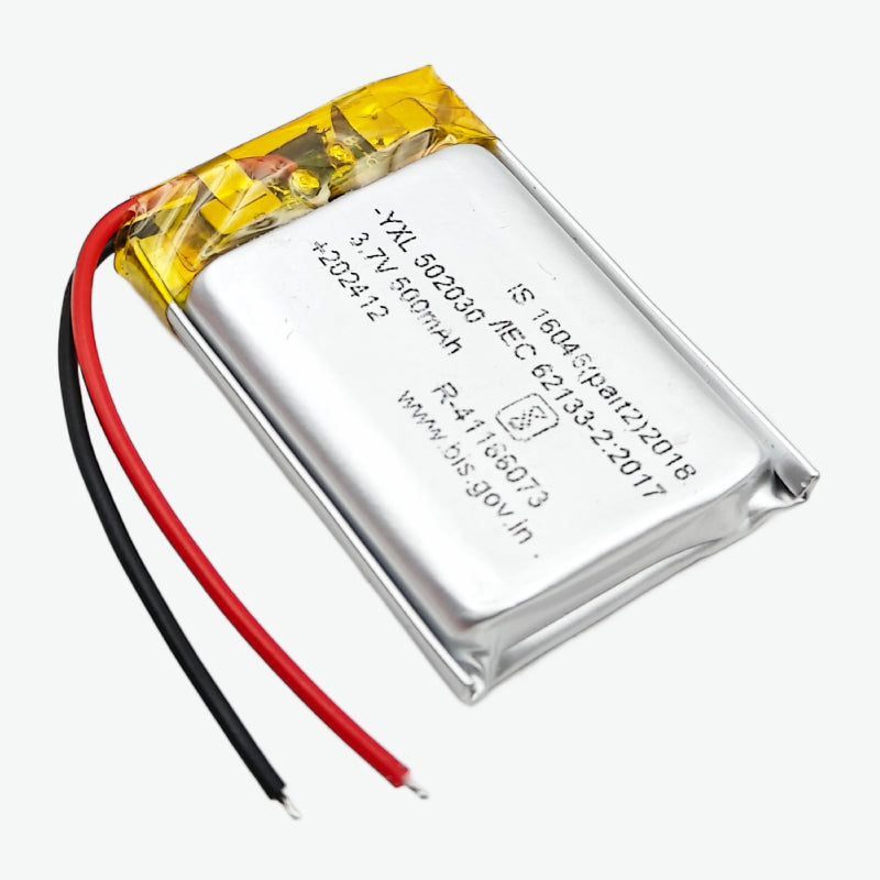 502030 500mAh 3.7V Lithium Polymer Battery