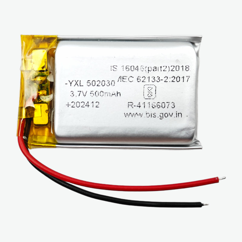 3.7V 500mAh Li-Po Rechargeable Battery 