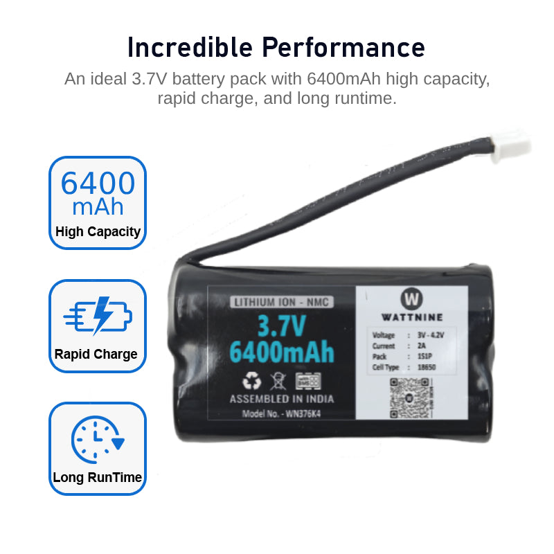 3.7V 6400mAh Rechargeable Lithium Battery