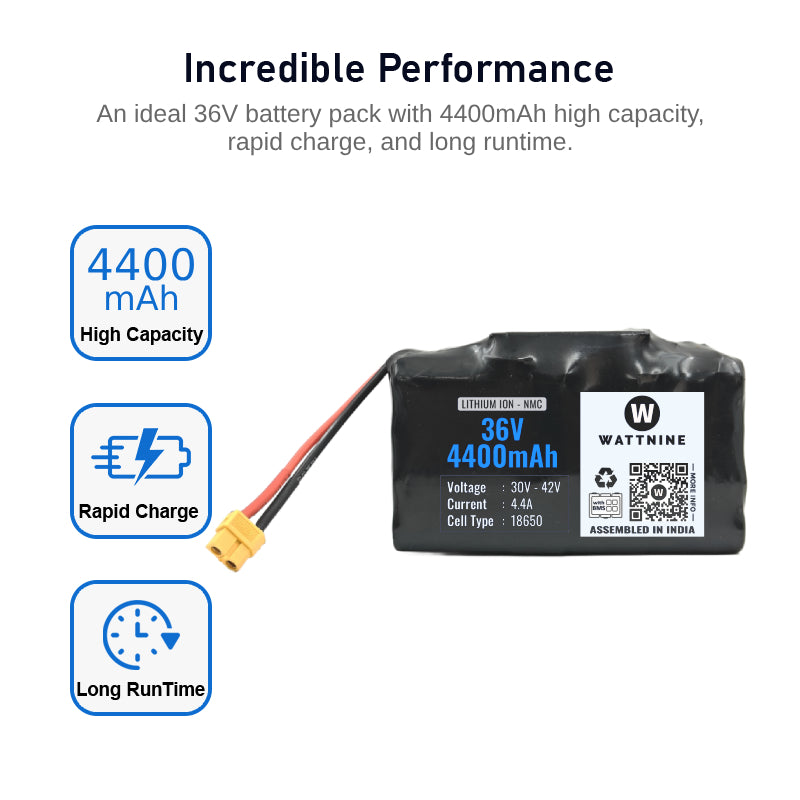 36V 4.4Ah lithium battery pack