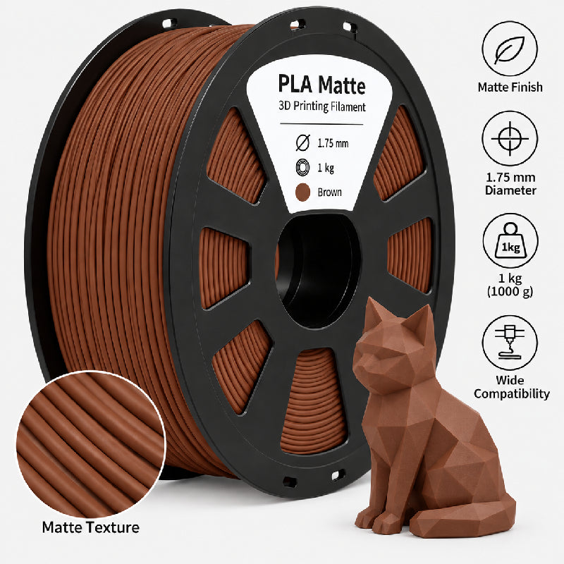 3D Printing Filaments PLA Matte 1kg, 1.75mm (Brown)
