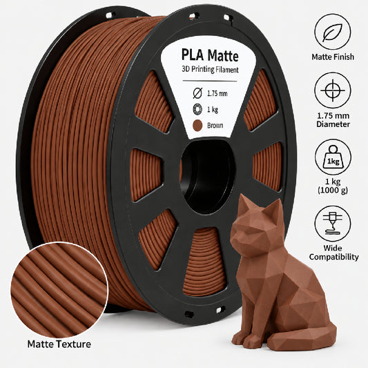 3D Printing Filaments PLA Matte 1kg, 1.75mm (Brown)