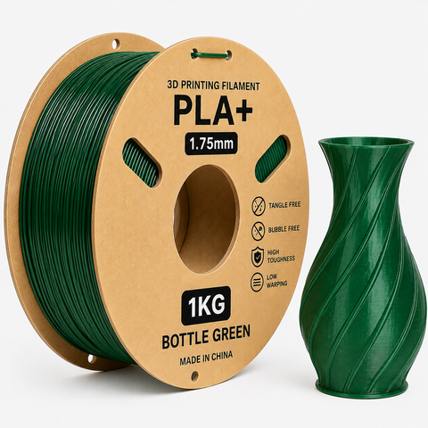 3D Printing Filaments PLA+ 1kg, 1.75mm (Bottle Green)