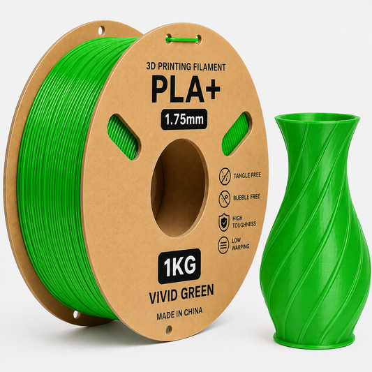 3D Printing Filaments PLA+ 1kg, 1.75mm (Vivid Green)