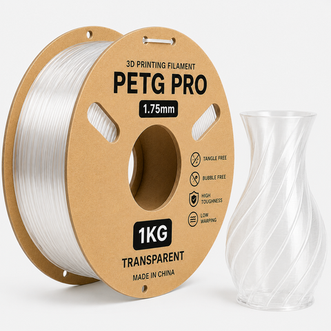 3D Printing Filaments PETG Pro 1kg, 1.75mm (Transparent)