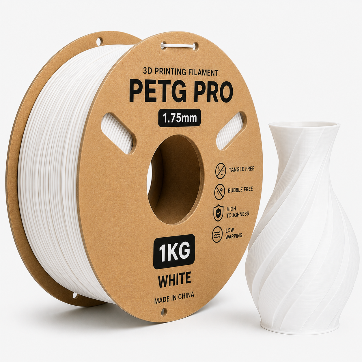3D Printing Filaments PETG Pro 1kg, 1.75mm (White)