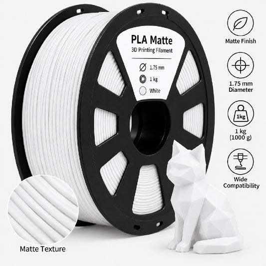 3D Printing Filaments PLA Matte 1kg, 1.75mm (White)