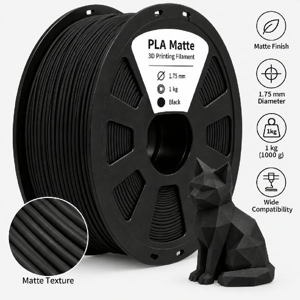 3D Printing Filaments PLA Matte 1kg, 1.75mm (Black)