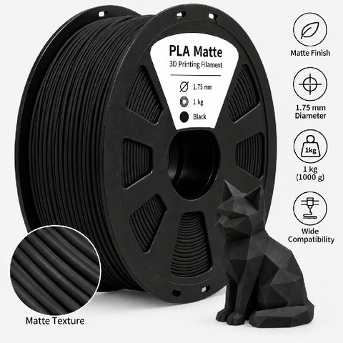3D Printing Filaments PLA Matte 1kg, 1.75mm (Black)