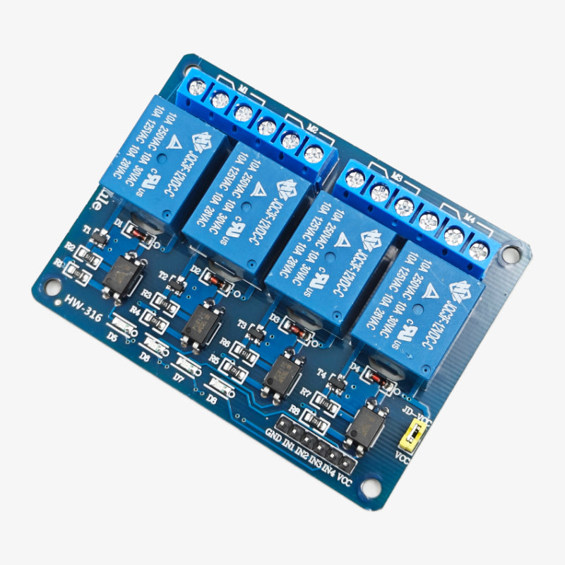 4-Channel 12V Relay Module with Optocoupler – QuartzComponents