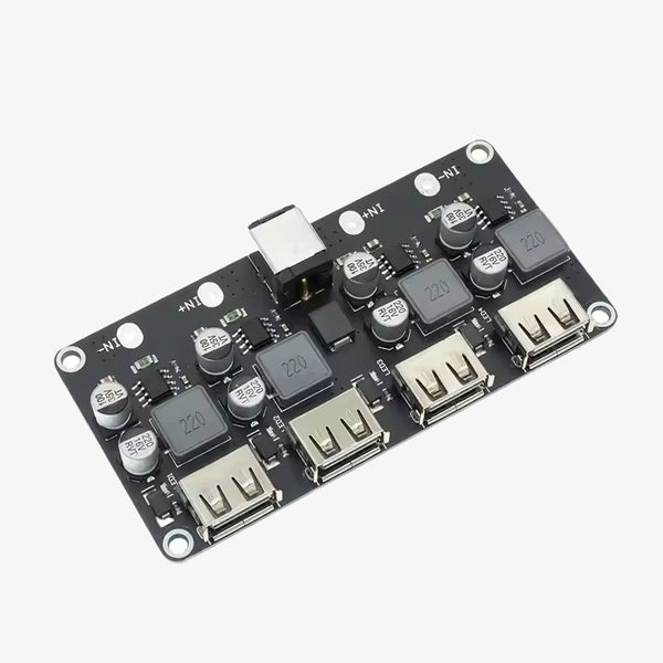 4-Channel USB QC3.0 QC2.0 DC-DC Buck Converter Charging Step-Down Module 6-32V 9V 12V 24V to Fast Quick Charger Circuit Board