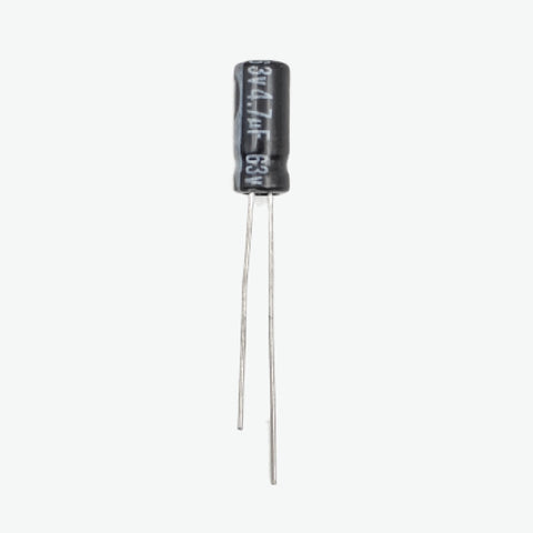 4.7uF 63V Radial Electrolytic Capacitor - Through Hole Package