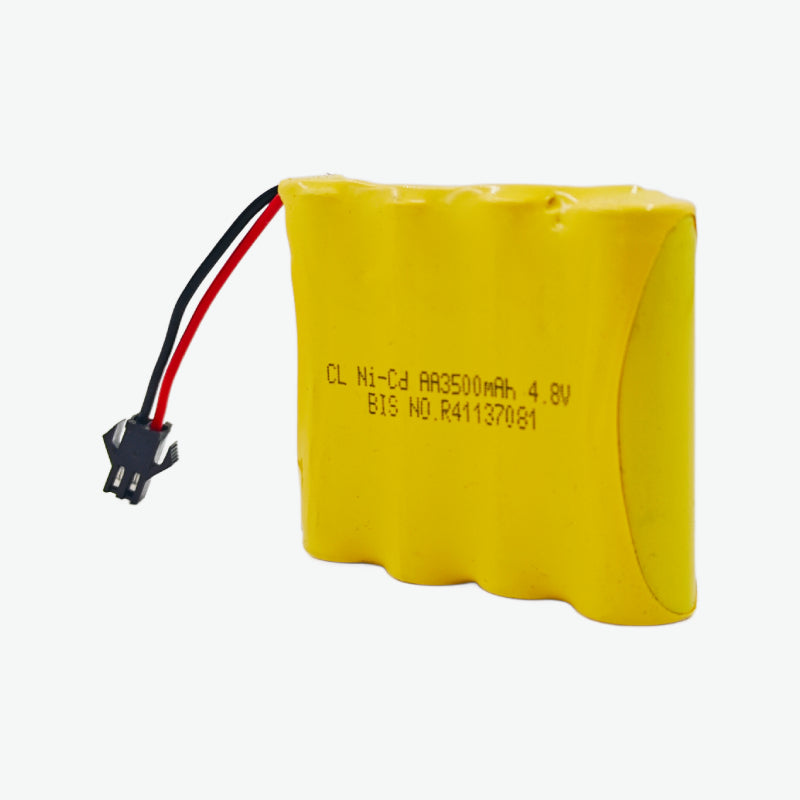 3000mAh 4.8V Ni-Cd AA Cell Battery Pack with SM Connector for Cordless Phone, Toys, Car, DIY Project Battery