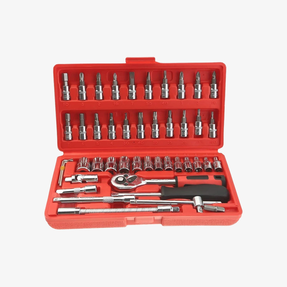 1/4 Inch Square Drive Socket Set - 46 in 1 Tools Kit