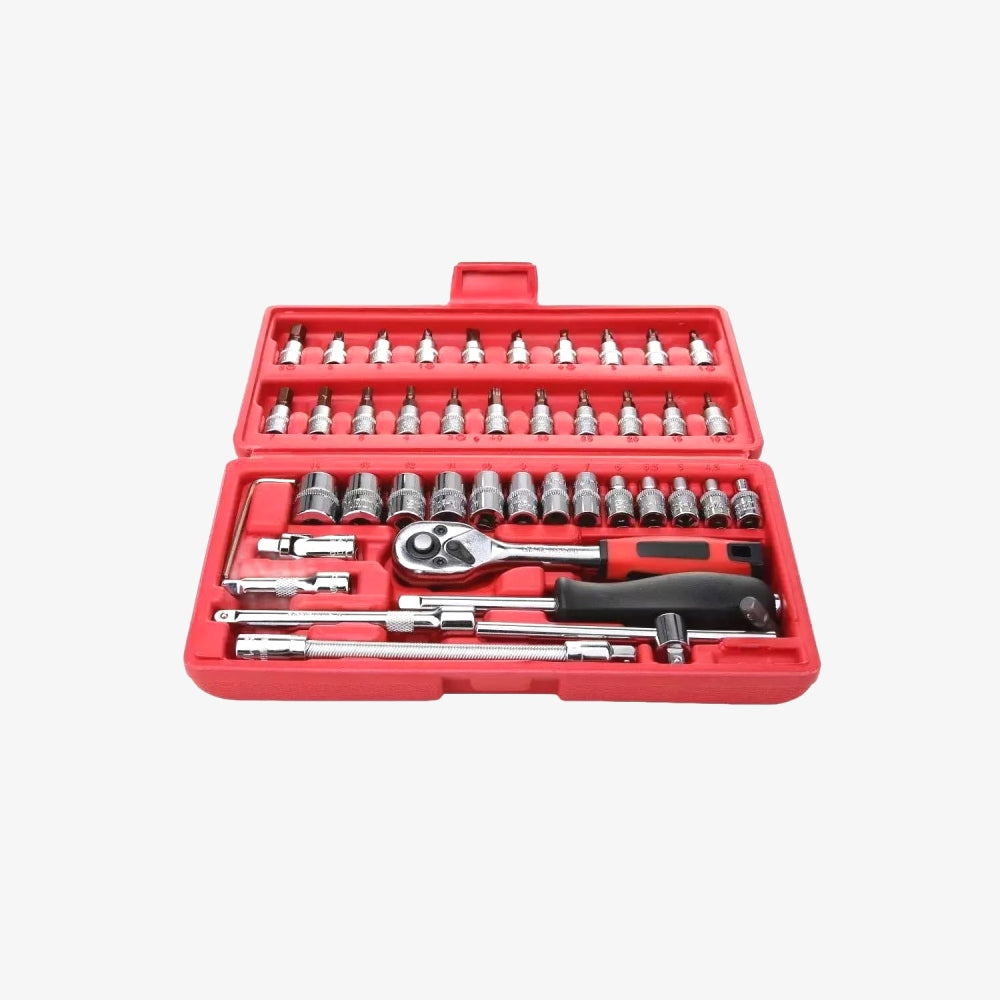 1/4 Inch Square Drive Socket Set - 46 in 1 Pcs Tools Kit (Screwdriver ...