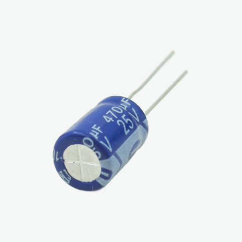 470 µF 25V Radial Electrolytic Capacitor Through Hole