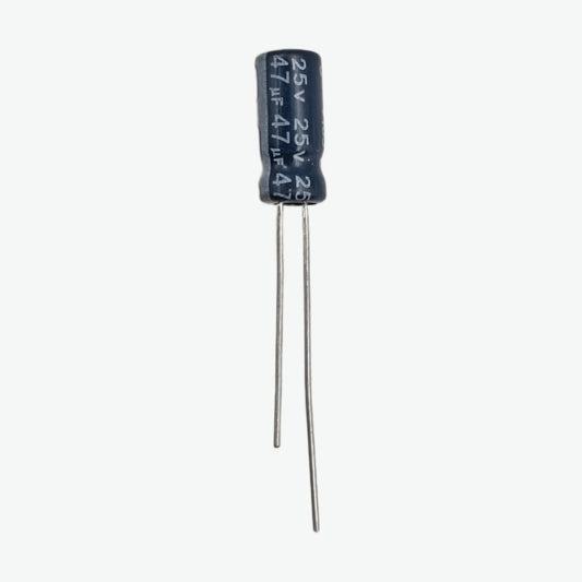47uF 25V Radial Electrolytic Capacitor - Through Hole Package