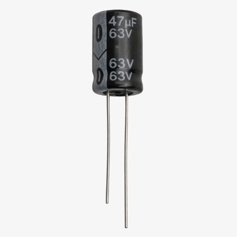 47uF 63V Radial Electrolytic Capacitor - Through Hole Package