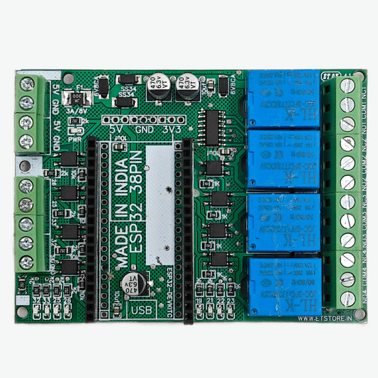 4 Channel Relay and 4 Channel opto Isolated Input Board for ESP32 38 Pin 5V