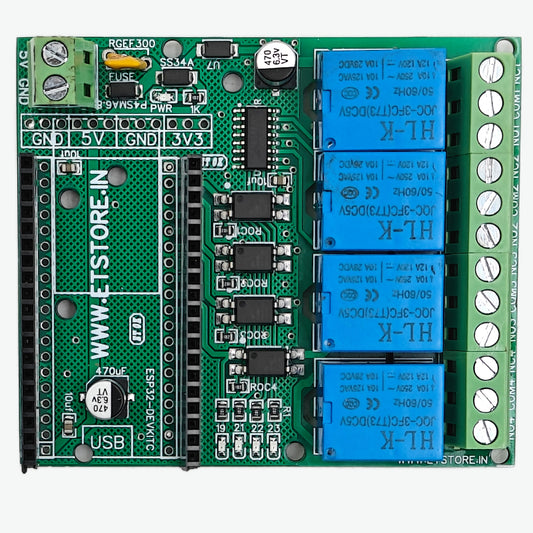 4 Channel Relay Board for 38 Pin ESP32 5V Module