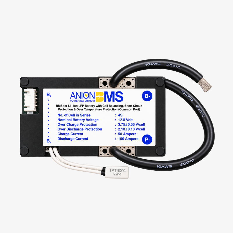 4S 12.8V 100A BMS for Lithium Ion LFP Battery With Cell Balancing (Common Port)