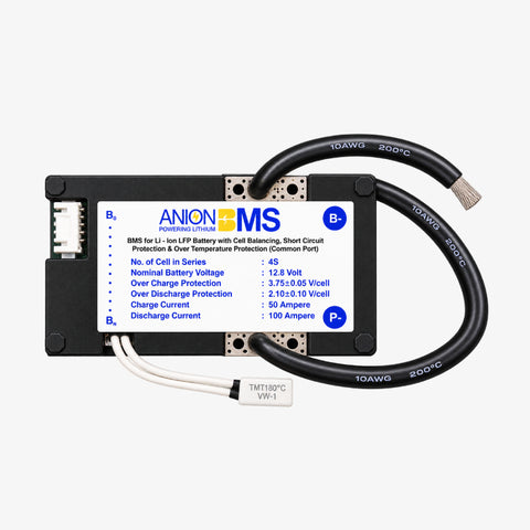 4S 12.8V 100A BMS for Lithium Ion LFP Battery With Cell Balancing (Common Port)