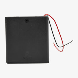 Black Plastic Storage Box Case Holder For Battery 4 X AA Cell Box with On/Off Switch