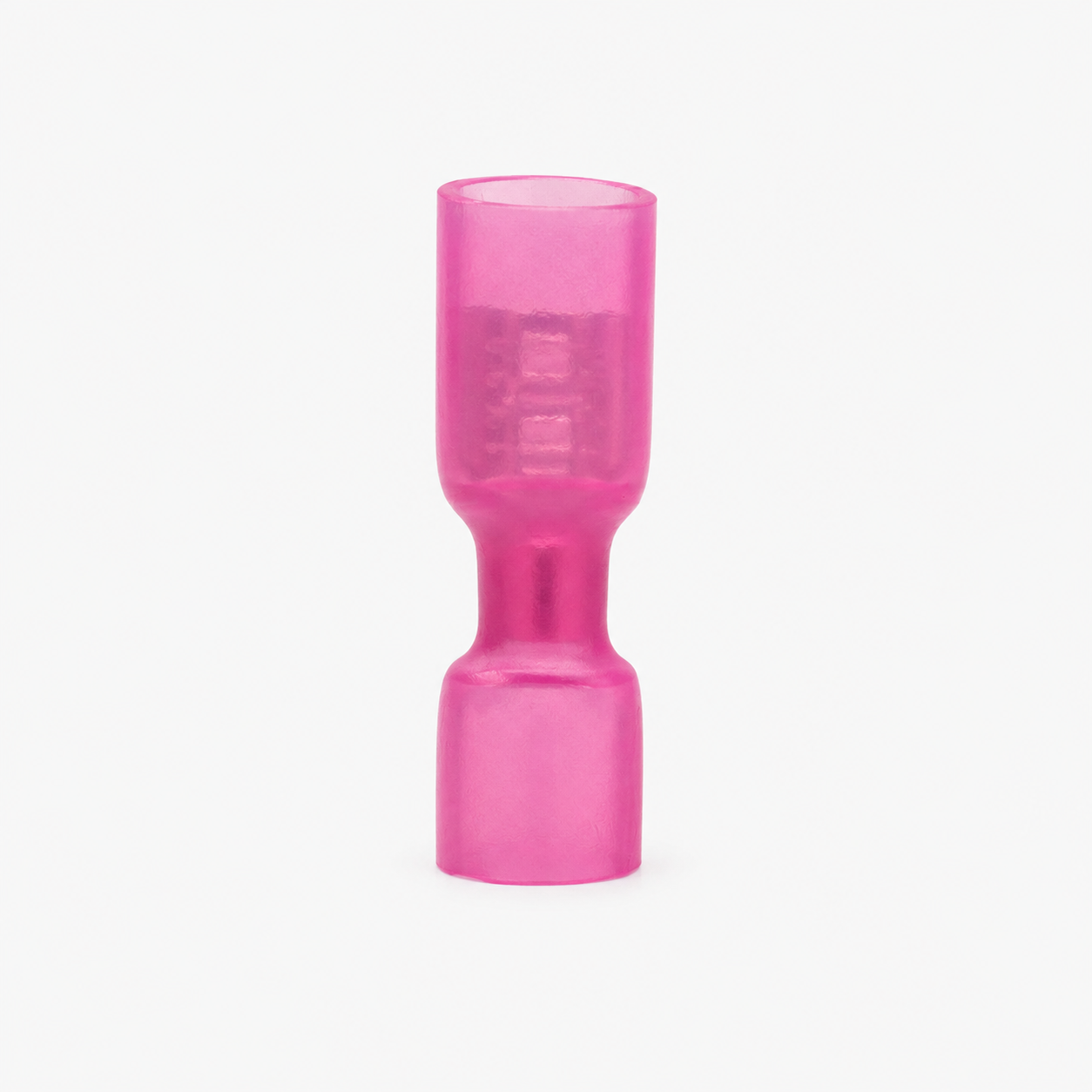 HFDFD1.25-250 Brass Female Insulated Spade Joint Cable Wire Connector 1.5-2.5 sqmm (22-16 AWG) - Pink