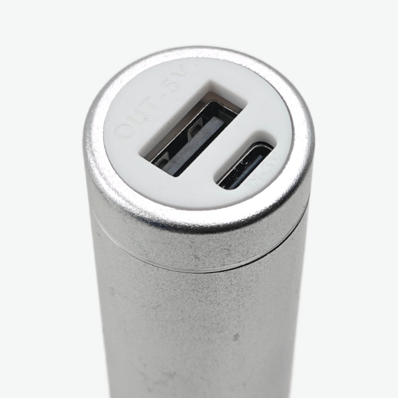 5V USB Aluminium Silver Body Power Bank Module for 18650 Battery with Type-C Charging