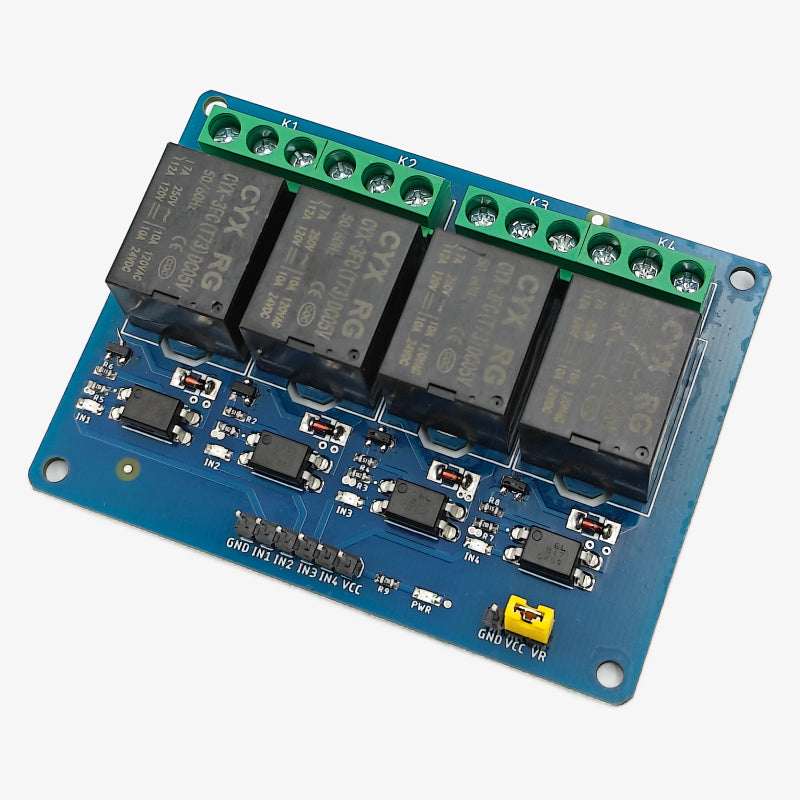Buy 5V/3.3V 10A Four Channel Relay Module Online – QuartzComponents