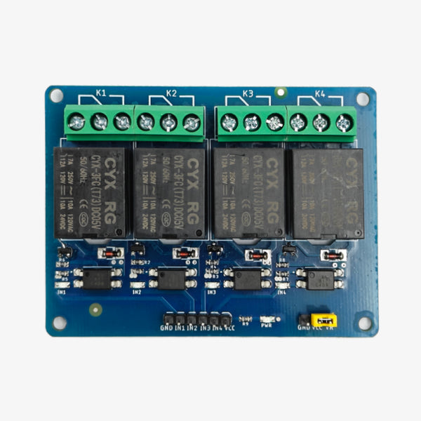 Buy 5V/3.3V 10A Four Channel Relay Module Online – QuartzComponents