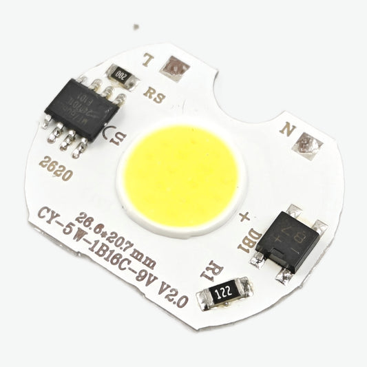 5W LED 220V AC chip - High Power Cool White Round COB Light 300mA