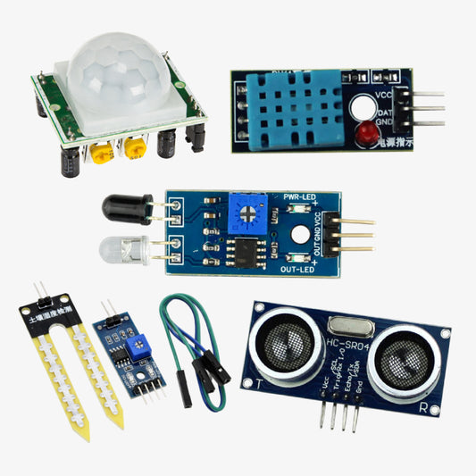 5 in 1 Arduino Sensor Kit - Ultrasonic, PIR, IR Proximity, DHT11 and Soil Moisture Sensors-picture-24