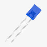 5mm Rectangle 2-Pin Through-Hole Flat Top Diffused LED - Blue