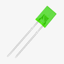 Load image into Gallery viewer, 5mm Rectangle 2-Pin Through-Hole Flat Top Diffused LED - Green