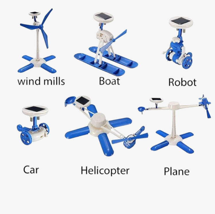6-in-1 Rechargeable Solar Power DIY Robot Educational Kit for Kids