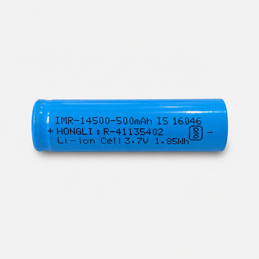 3.7V 500mAh 14500 Li-ion Rechargeable Battery Cell - AA Size (Flat Top)