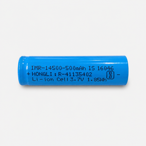 3.7V 500mAh 14500 Li-ion Rechargeable Battery Cell - AA Size (Flat Top)