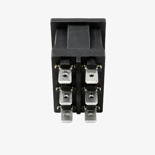 6-Pin DPDT Miniature Rocker Switch - 6A - 9A 250V AC