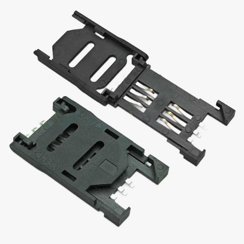 6 pin Flip Open SIM Card Holder - Hinge Cover Type