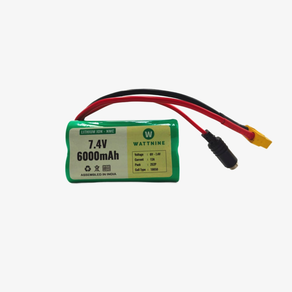 7.4V 6000mAh Rechargeable Lithium Battery Pack