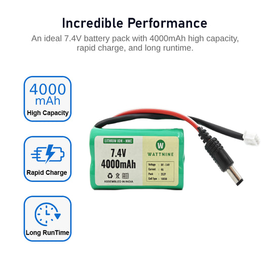7.4V 4000mAh Li-ion Battery Pack