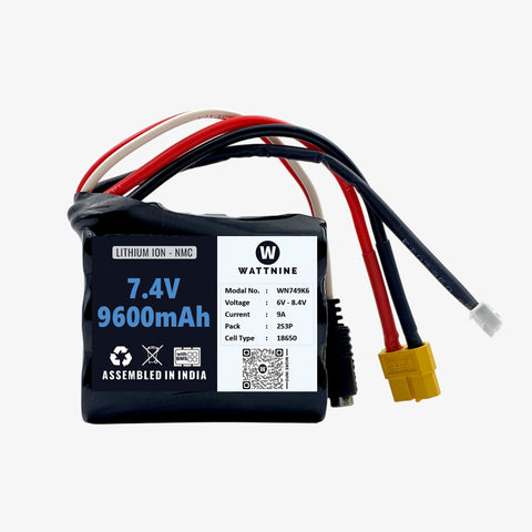 7.4V 9600mAh Rechargeable Lithium-ion Battery Pack