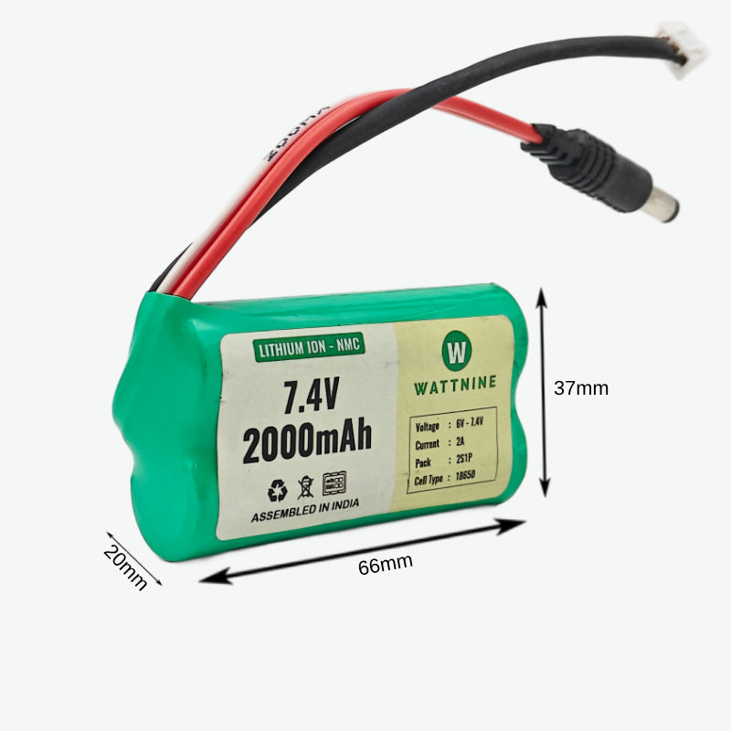 7.4V 2000mAh Rechargeable Li-ion Battery Pack