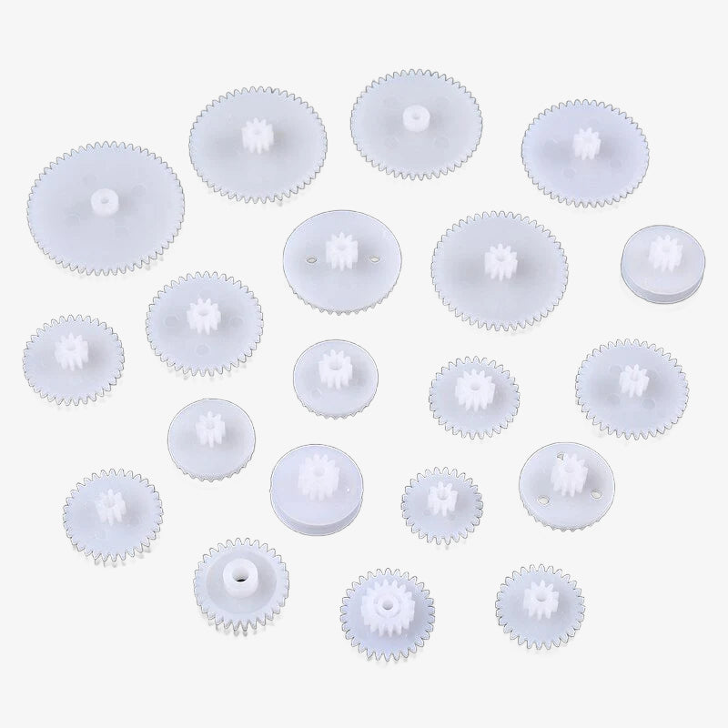 75Pcs Plastic Gear Assorted Kit Set with Various Gear and Axle Belt, Bushings and Pulleys