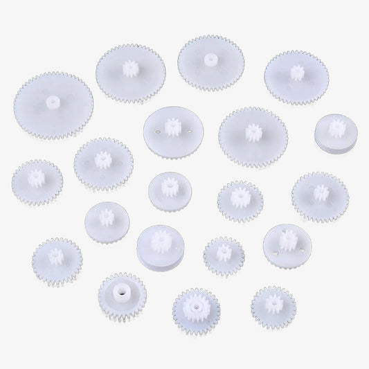 75Pcs Plastic Gear Assorted Kit Set with Various Gear and Axle Belt, Bushings and Pulleys