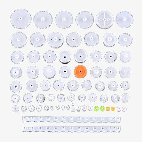 75Pcs Plastic Gear Assorted Kit Set with Various Gear and Axle Belt, Bushings and Pulleys for DIY Car Robot Project