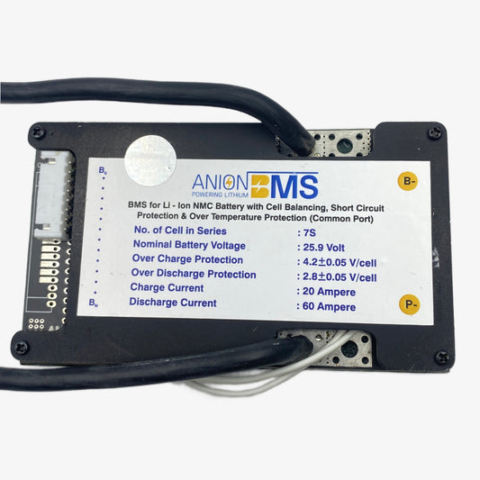 7S 24V/25.9V 60A BMS for Lithium Ion NMC Battery With Cell Balancing (Common Port)
